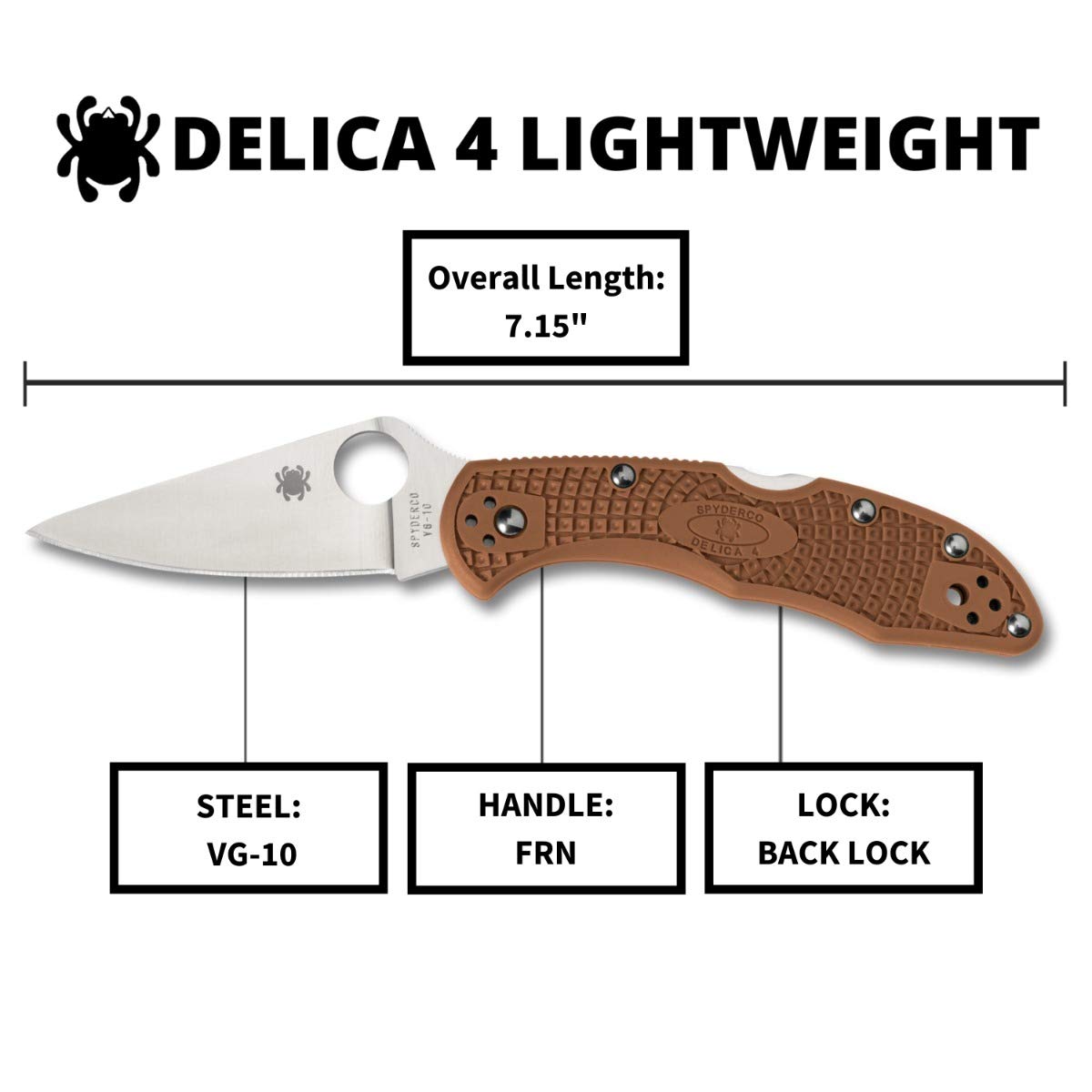 Spyderco Delica 4 Lightweight Folding Knife - 7.15