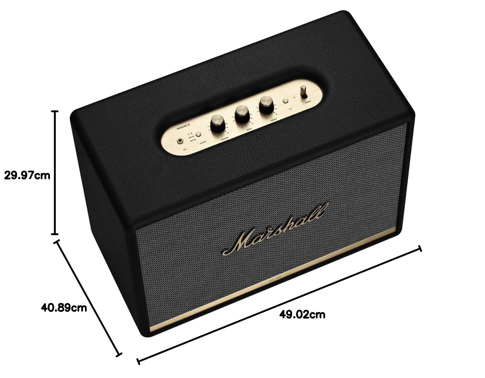 Marshall Woburn II Wireless Bluetooth Speaker - High Power Home Audio System with Deep Bass, Black | Perfect for Parties, Home Theater & Outdoor Gatherings
