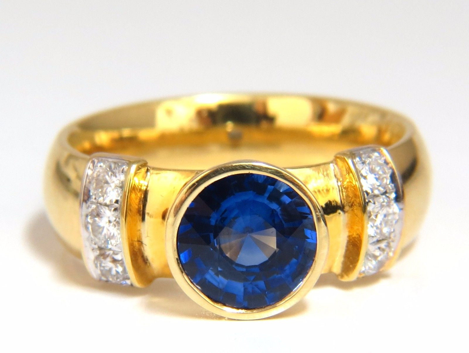 1.50ct Natural Vivid Blue Round Sapphire Diamond Ring in 14K White Gold - Elegant Engagement & Wedding Jewelry for Women - Perfect for Anniversaries, Proposals & Special Occasions
