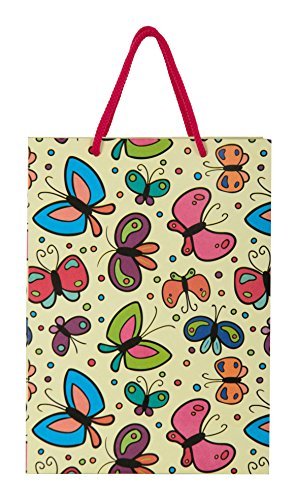 Butterfly Design Gift Bags - 10 Pack Colorful Arrow Paper Bags for Weddings, Birthdays, Holidays (28x20x7.5cm) - Perfect for Party Favors, Bridal Showers & Christmas Presents