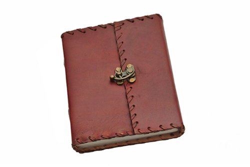 Premium Plain Leather Journal with Lock - Handmade Writing Notebook for Travel, Diary & Sketching | SZCO Supplies