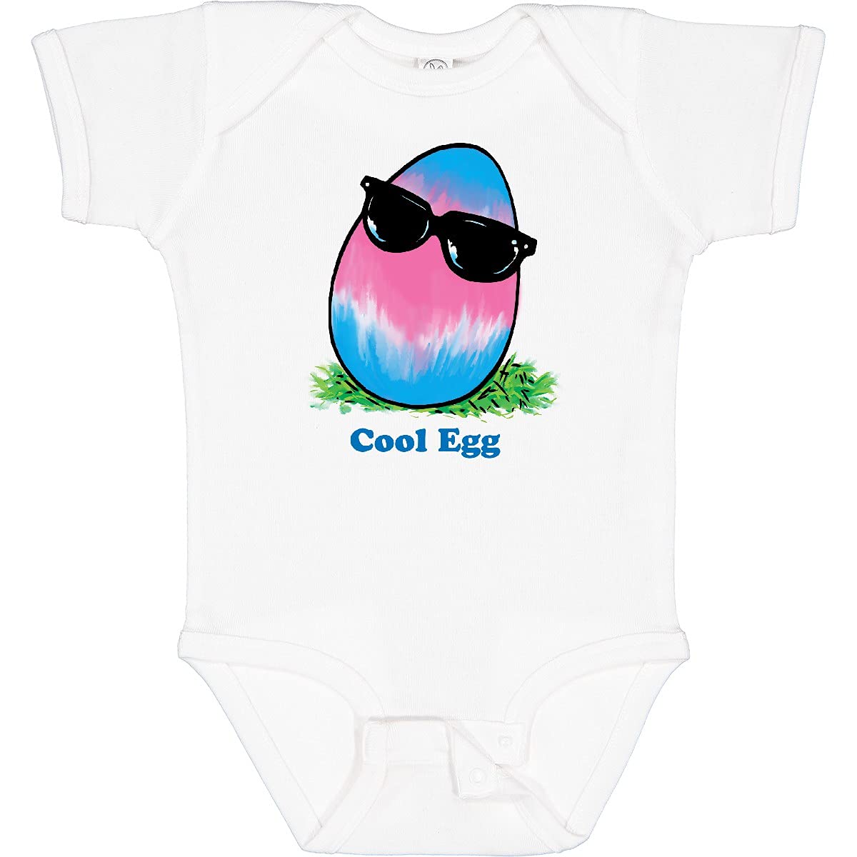 Inktastic Easter Pink and Blue Cool Egg with Sunglasses Baby Bodysuit - Cute Easter Outfit for Infants & Toddlers - Perfect for Easter Photos, Family Gatherings & Holiday Celebrations