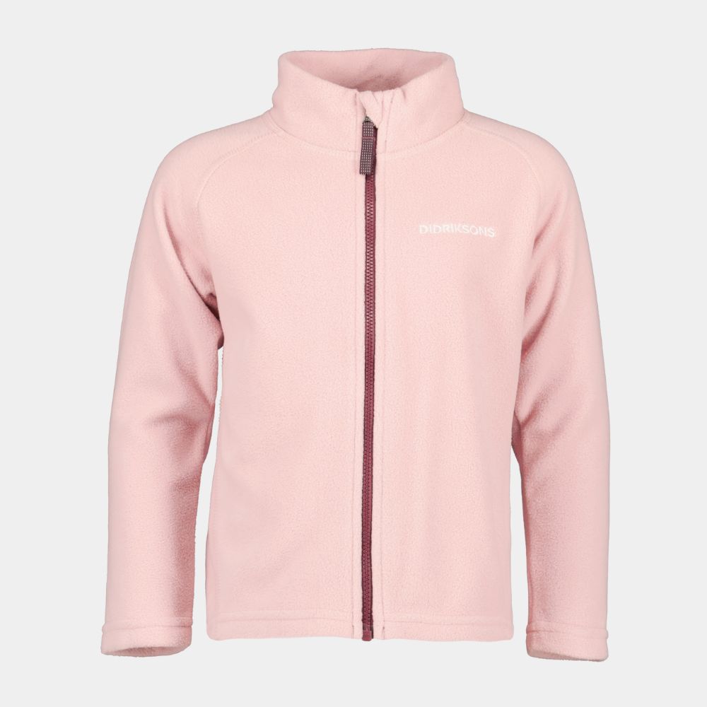 Didriksons Monte 10 Kids Fleece Jacket for Skiing & Winter Activities - Warm Dusty Pink Outerwear for Girls & Boys - Perfect for Snow Play, School & Outdoor Adventures