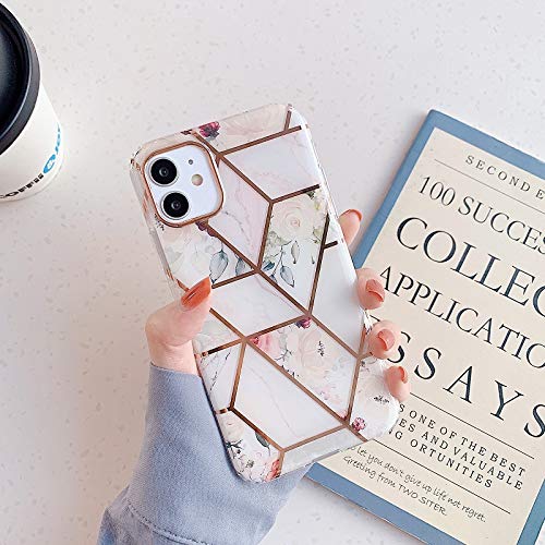 Gold Foil Floral Phone Case for iPhone 11/11 Pro/11 Pro Max & iPhone 12/12 Pro/12 Pro Max - Slim Protective Cover with Cute Fashion Design (Yellow) | Perfect Gift for Women Girls, Everyday Use & Special Occasions