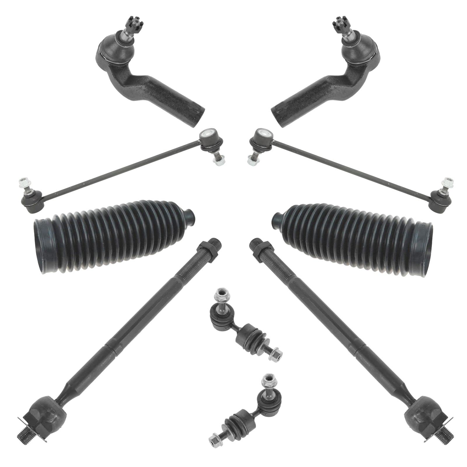 Steering Rack & Pinion Kit with Bellow, Sway Bar, Stabilizer Link & Tie Rod - Compatible with 2004-2009 Mazda 3 & 2006-2015 Mazda 5 - Front & Rear Suspension Upgrade for Smoother Handling & Enhanced Control