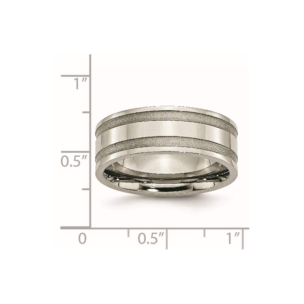 8mm Titanium Wedding Band Ring for Women - Brushed & Polished Finish, Grooved Design, Fine Jewelry Gift for Her - Perfect for Engagement, Bridal, and Anniversary Celebrations