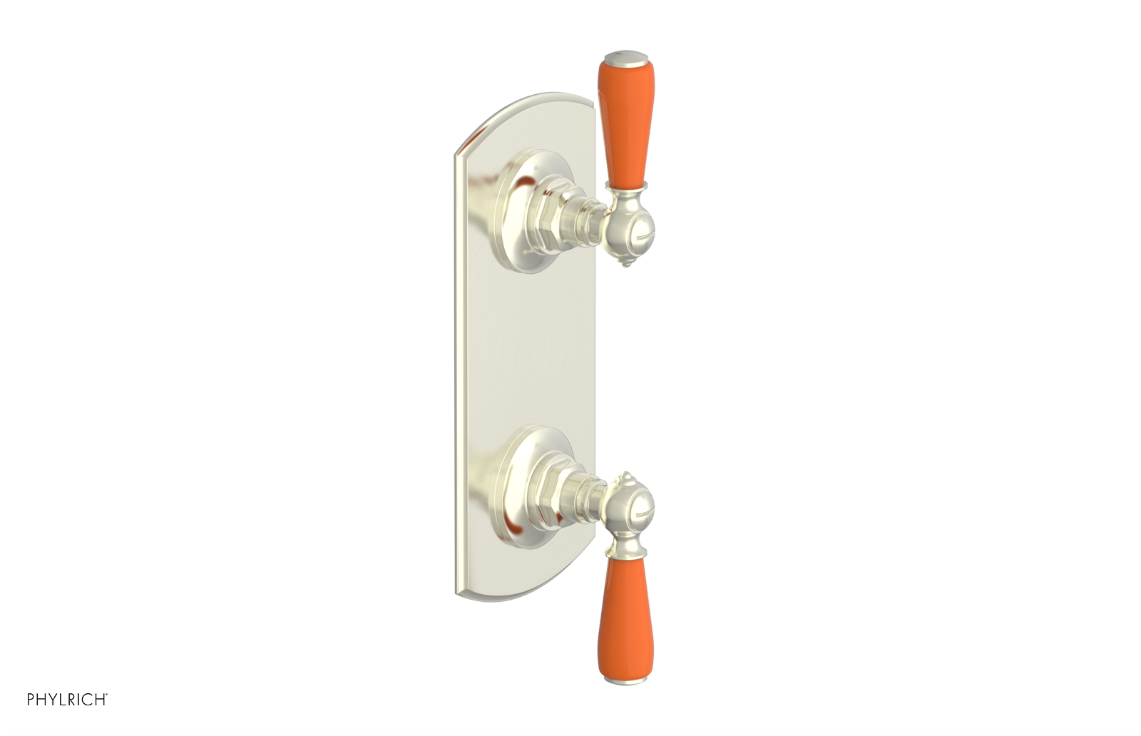Jamestown Thermostatic Shower Valve with Volume Control & Diverter - Orange Accent Trim - Model 4738 - Perfect for Modern Bathroom Renovations & Spa-Like Shower Experiences