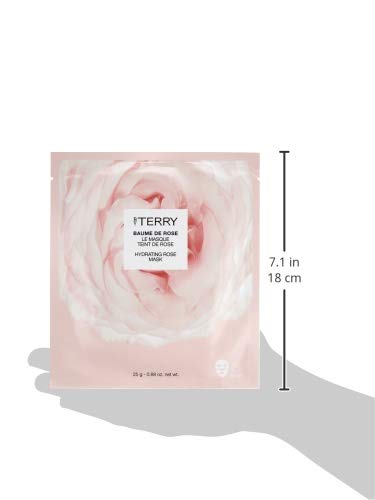 By Terry Baume De Rose Hydrating Rose Sheet Mask 25g - Deep Moisturizing Facial Treatment for Dry Skin, Perfect for Nighttime Skincare Routine & Spa Days