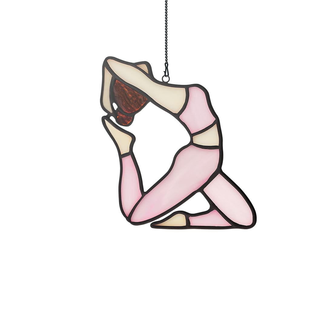 BOXCASA Handcrafted Stained Glass Suncatcher - Yoga Window Hanging Decor for Women, Perfect Yoga Lover Gift for Mom, Mother's Day, Birthday & Home Decoration | Ideal for Yoga Studios, Meditation Spaces & Mindful Home Decor