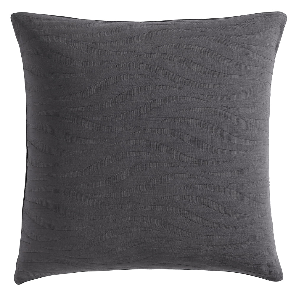 Premium Ariel Charcoal European Pillowcase - 100% Cotton, Breathable & Soft - Perfect for Bedroom, Hotel, or Airbnb Decor - Luxury Home Textile Accessory