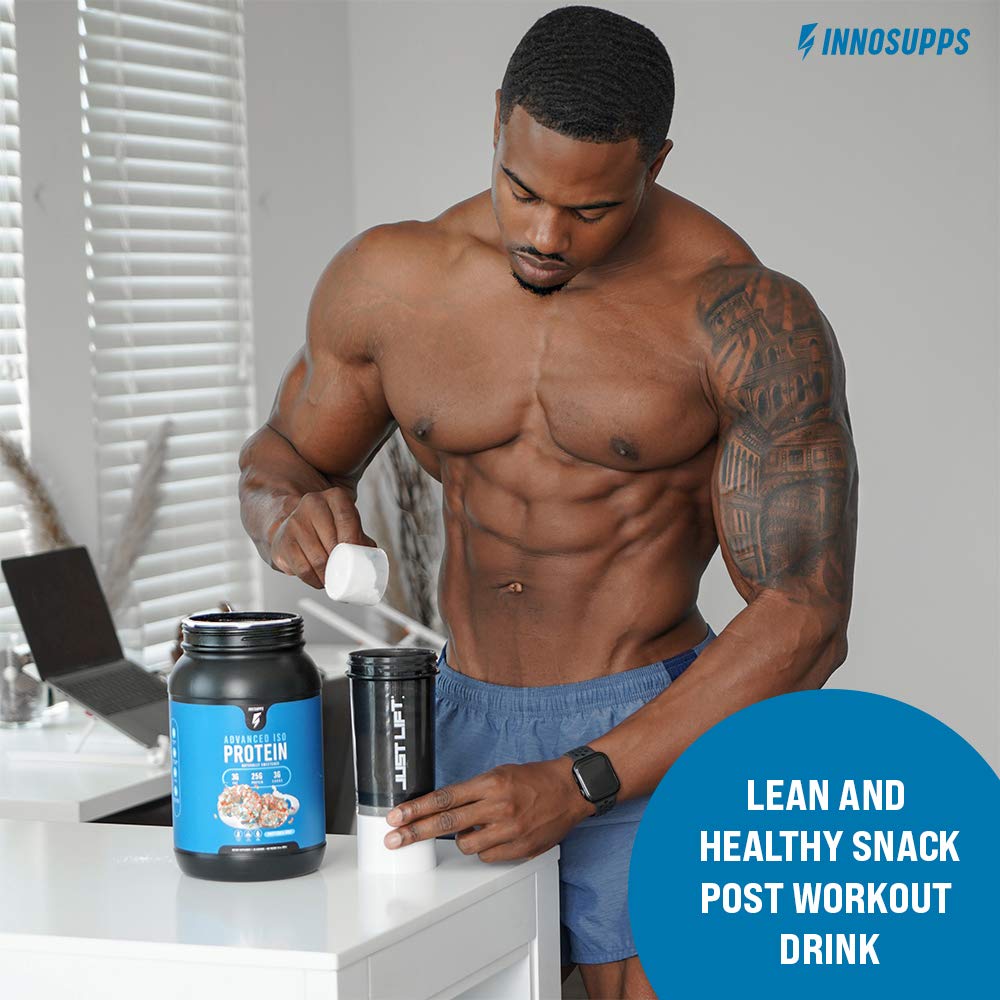 InnoSupps Advanced Iso Protein Powder - 100% Whey Isolate, Low Fat & Low Carb (25g Protein per Serving) | Hormone-Free, Gluten-Free, Soy-Free, No Artificial Sweeteners | Vanilla Ice Cream Flavor | Perfect for Post-Workout Recovery & Muscle Building