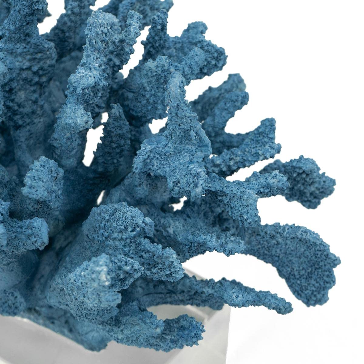 Blue Coral Sculpture with Glass Base - 10