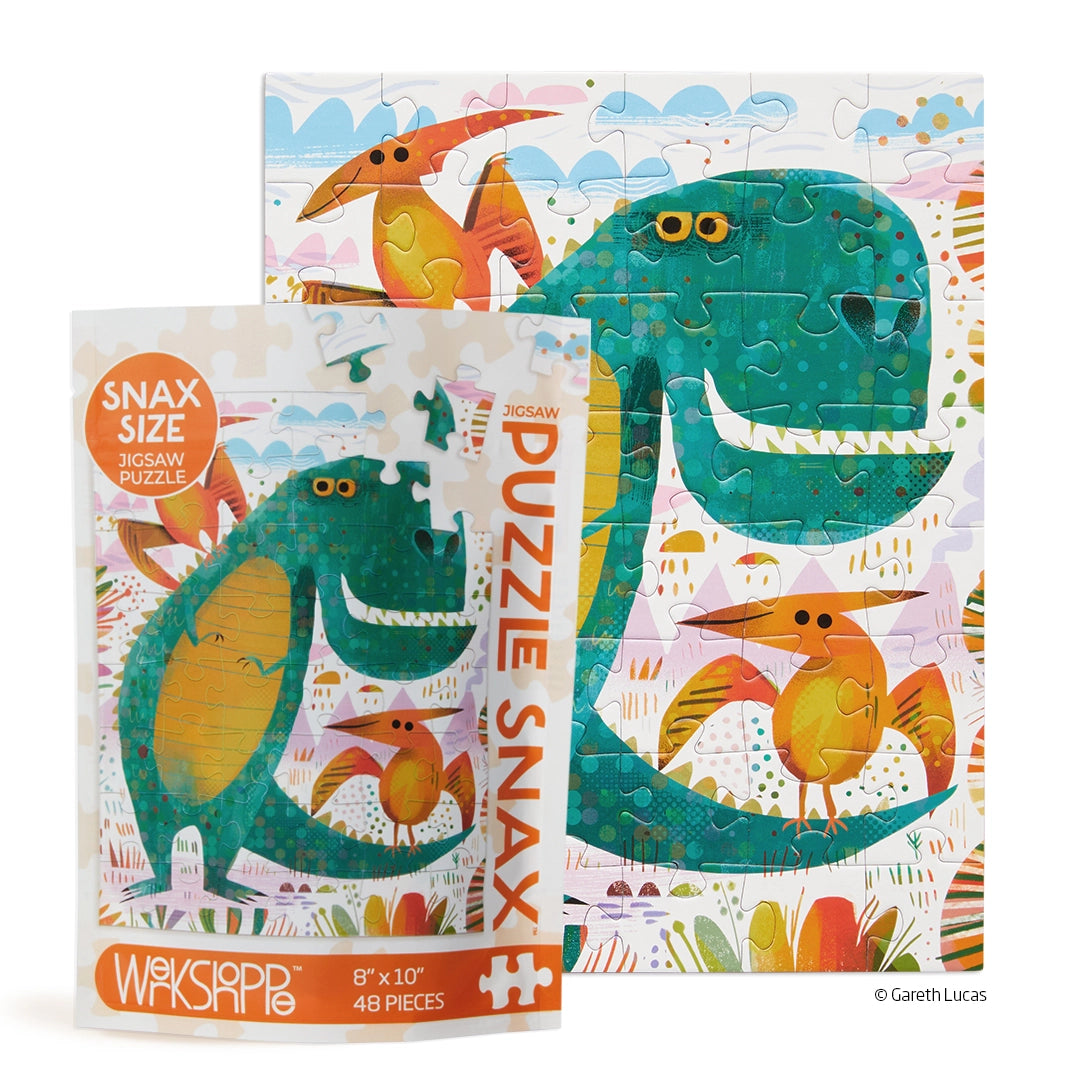 T-Rex and Friends Dinosaur Puzzle for Kids - 48 Piece Educational Puzzle Snacks | Fun Learning Activity for Preschoolers & Toddlers