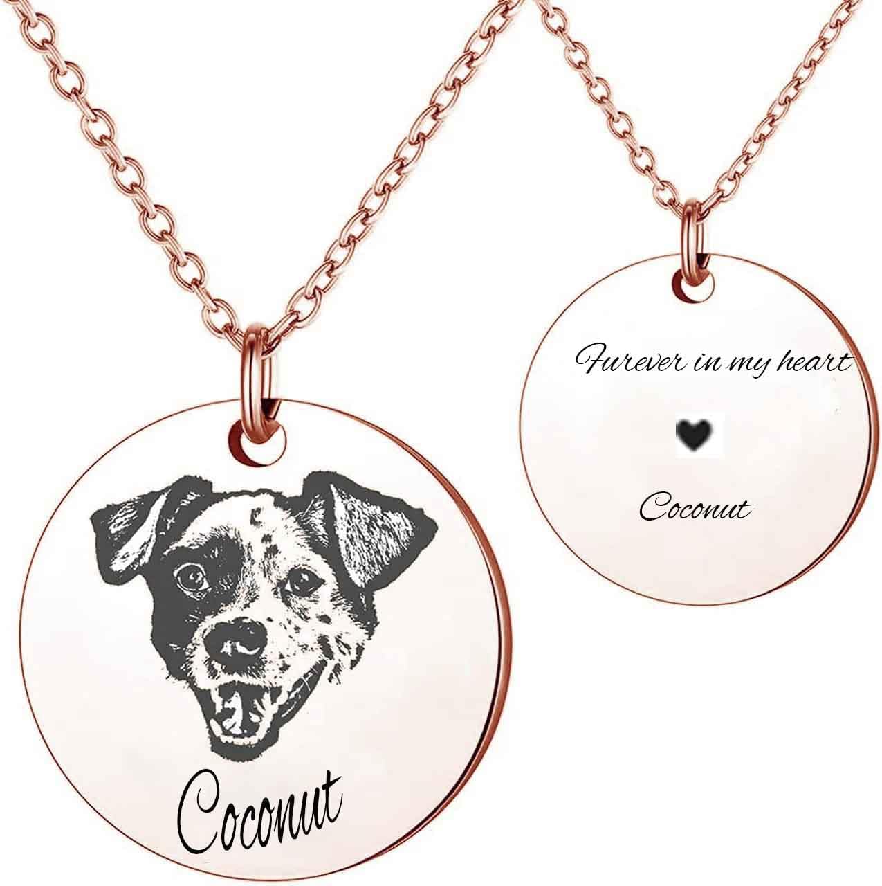 Custom Pet Portrait Necklace - Memorial Jewelry for Dog & Cat Lovers - Perfect Gift for Pet Parents