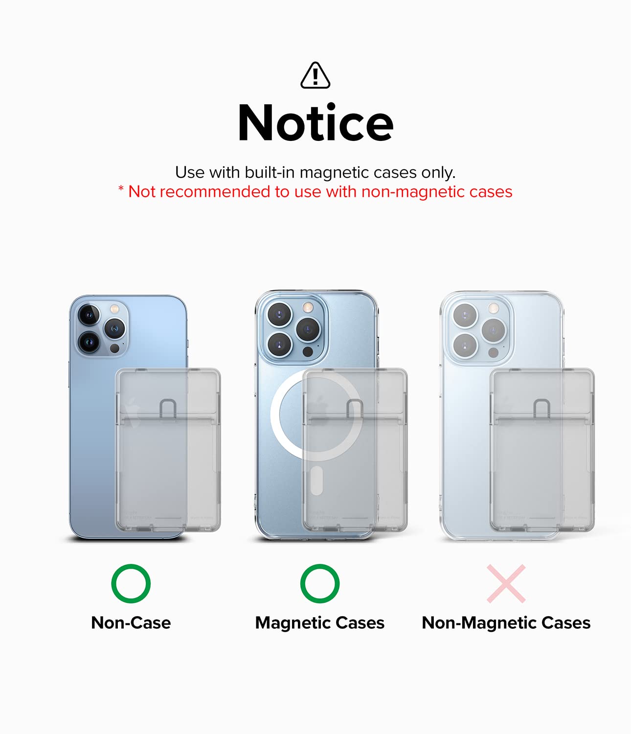 Ringke Magnetic Stand Slot Card Holder - Phone Wallet with Built-in Stand | ID & Credit Card Holder for Magsafe Compatible iPhone 13/12/Pro Max/Mini | Clear Mist Design | Perfect for Hands-Free Viewing, Secure Storage & Everyday Convenience