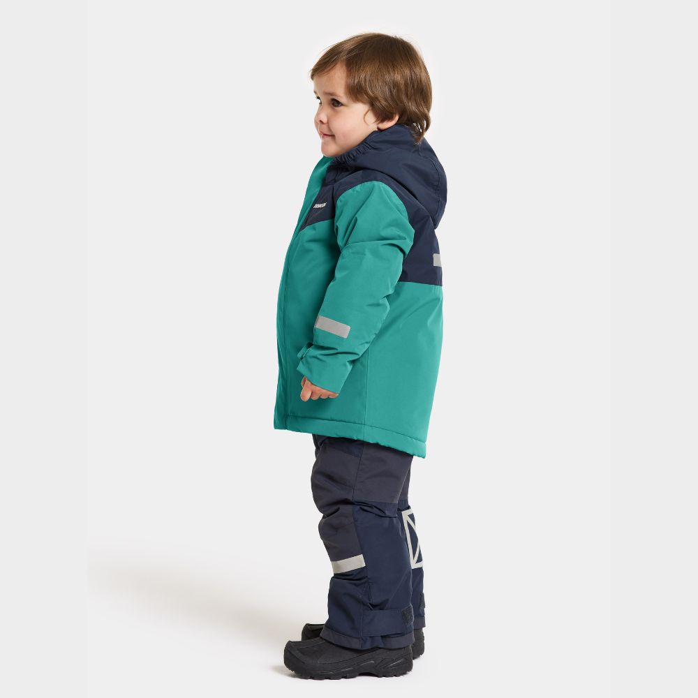 Didriksons Skare Kids Winter Jacket & Snow Pants Set - Waterproof & Windproof Outerwear for Boys & Girls (Petrol Green) - Perfect for Skiing, Snowboarding & Outdoor Winter Activities