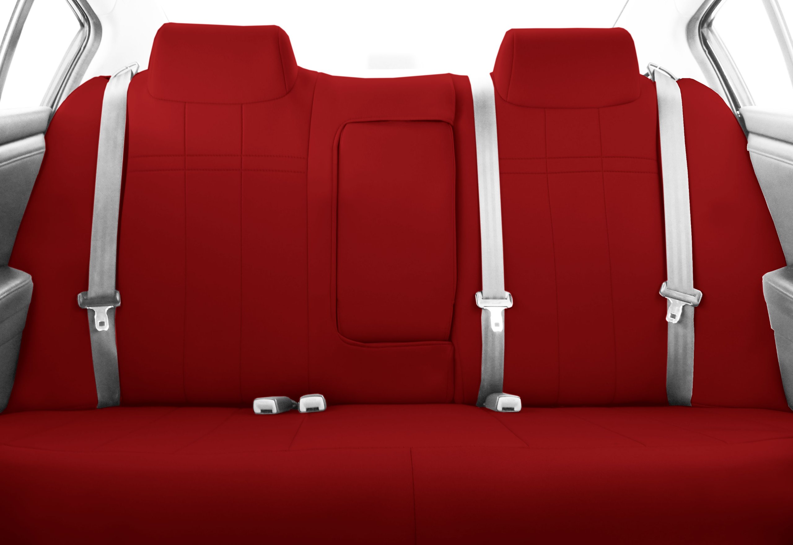 2011-2018 Dodge Journey NeoSupreme Seat Covers - 40/60 Split Bench Design with Red Insert & Trim | Waterproof & Durable Car Seat Protectors for Family Road Trips & Daily Commute