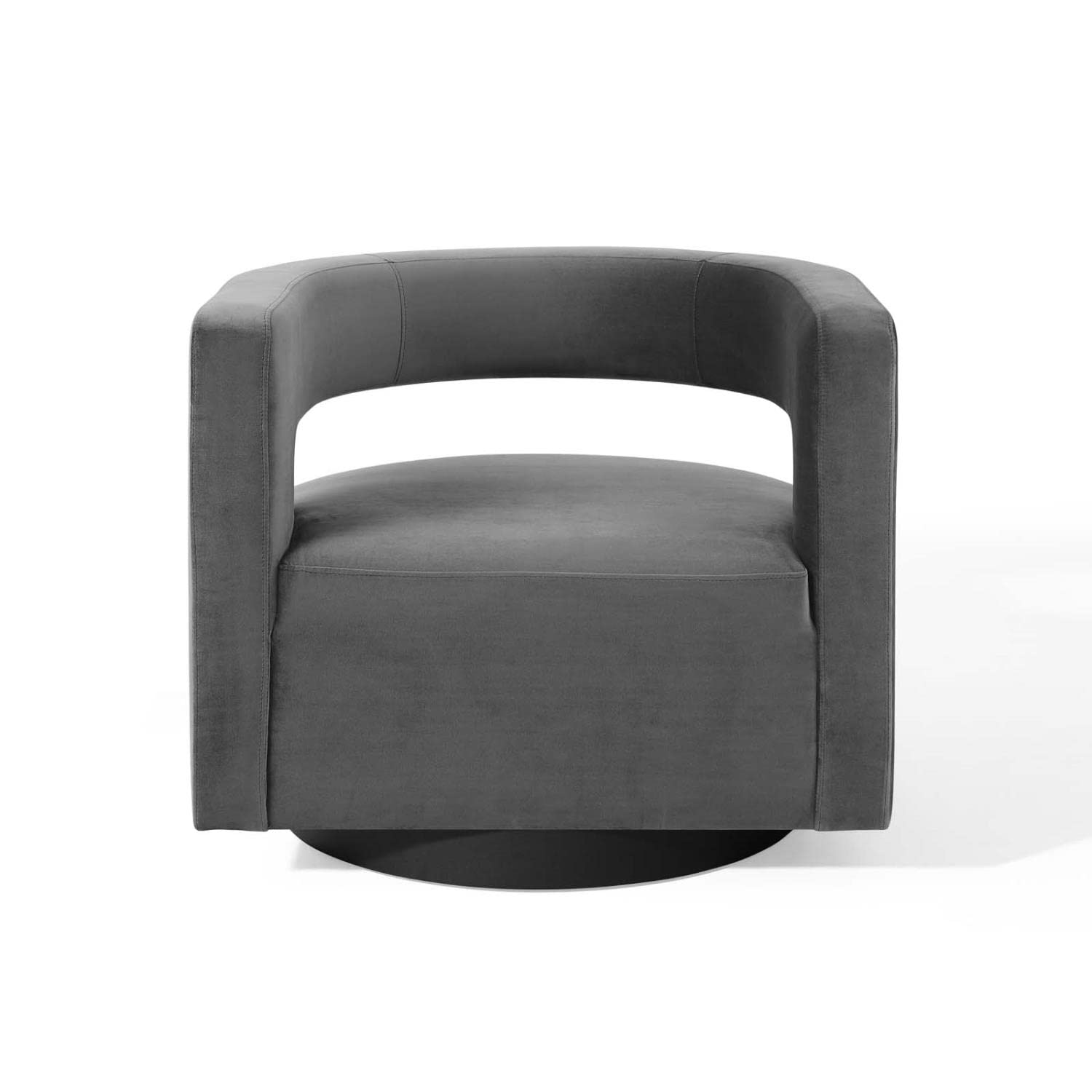 Modway Spin Modern Accent Armchair - Soft Gray Upholstered Lounge Chair for Living Room, Bedroom, or Office - Comfortable Swivel Chair with Padded Seat and Backrest
