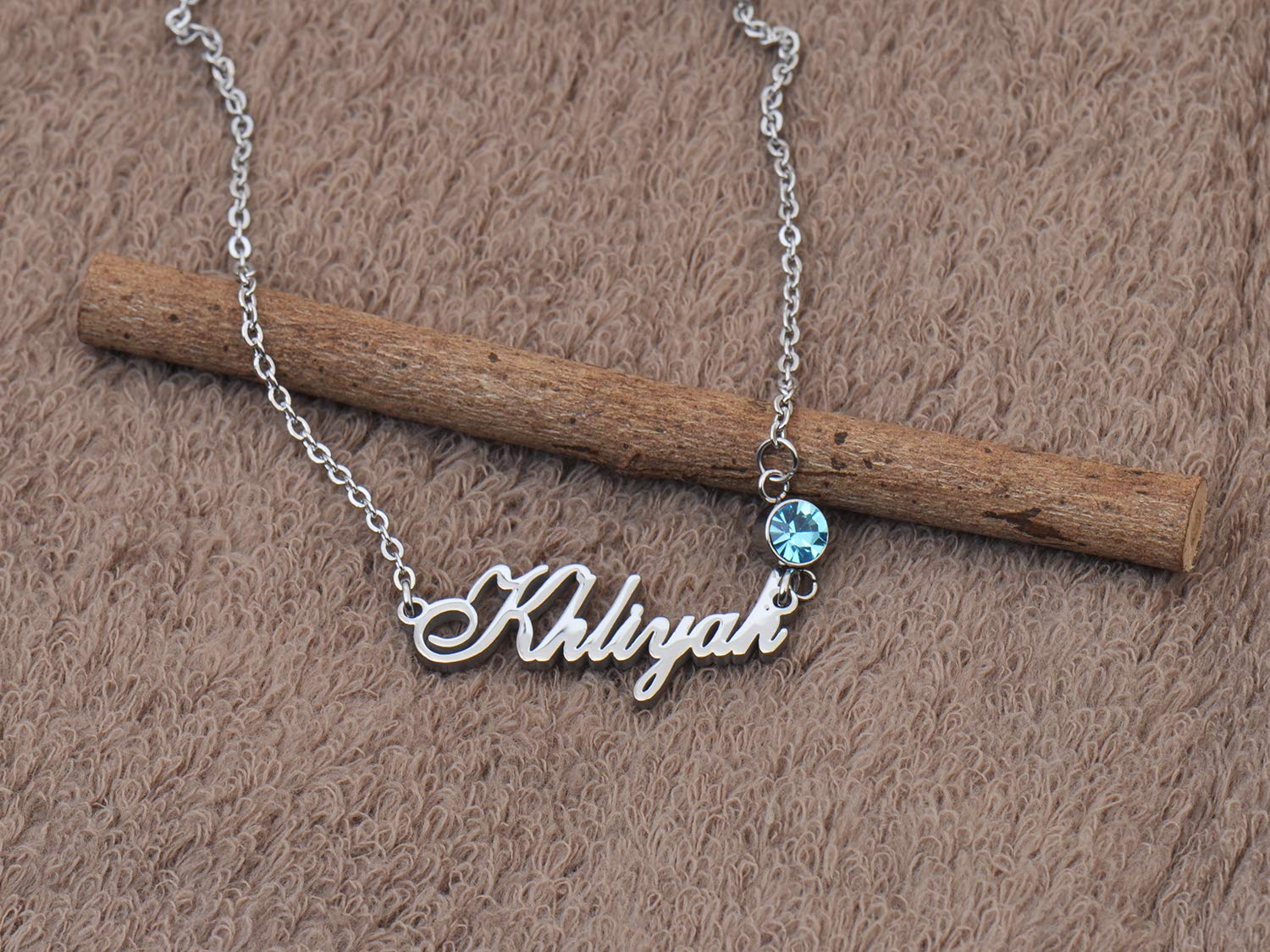 Personalized Family Name Necklace with Birthstones - Sterling Silver & 14K Gold Plated - Perfect for Mother's Day, Anniversary & Family Gifts