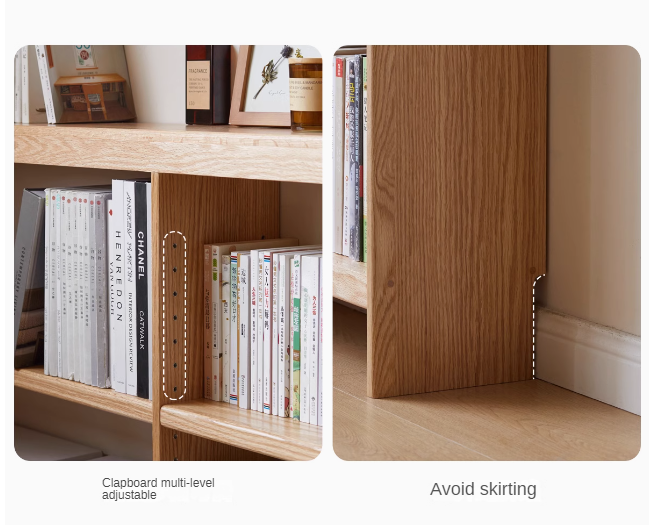 Oak Solid Wood Ultra Narrow Storage Rack - Space-Saving Shelf for Small Rooms, Bathroom, Kitchen & Closet Organization