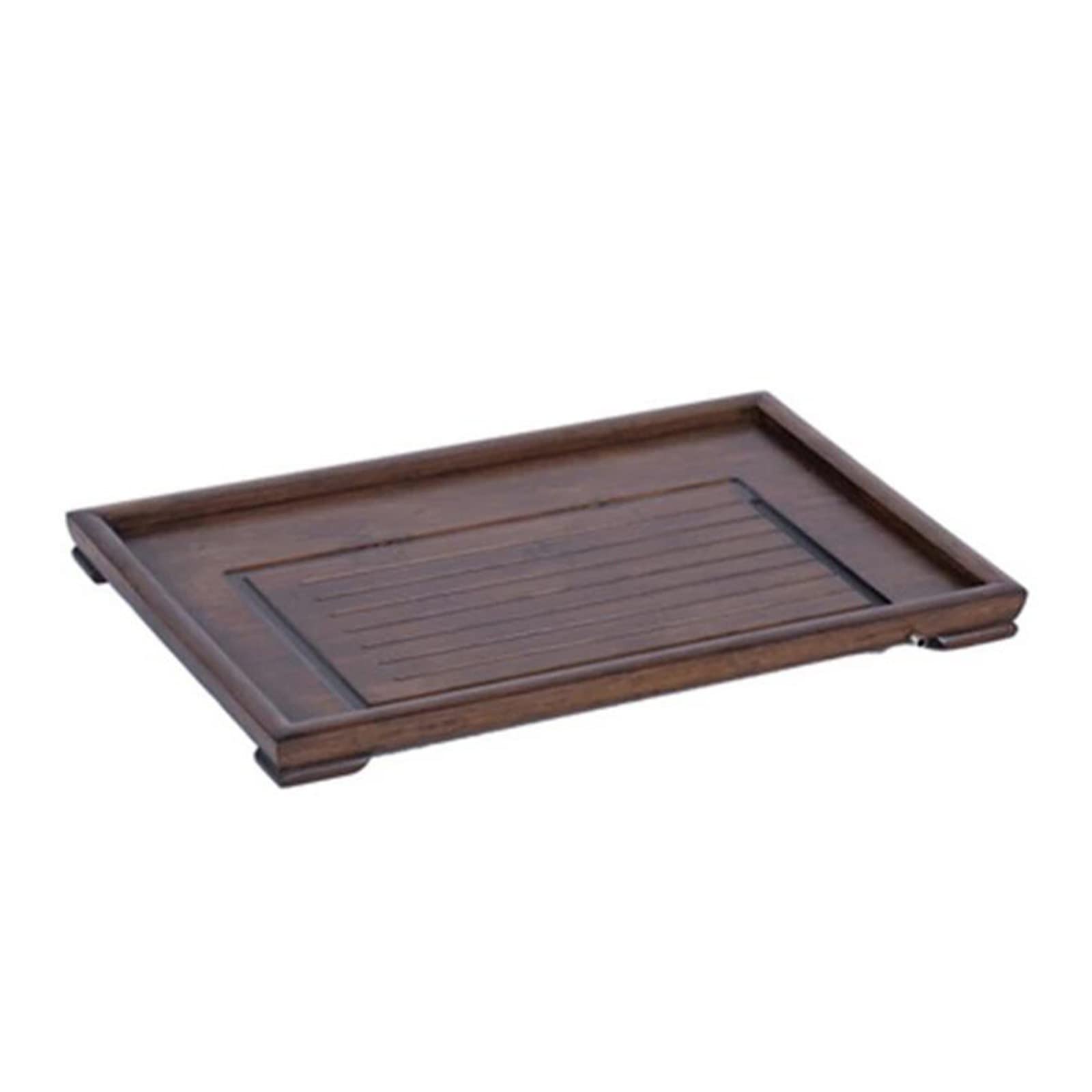 Premium Bamboo Tea Tray with Drainage - Water Storage Tea Set Tray for Tea Ceremony | Simple Walnut Tea Table Accessory | Perfect for Japanese Tea Room, Zen Meditation & Home Decor
