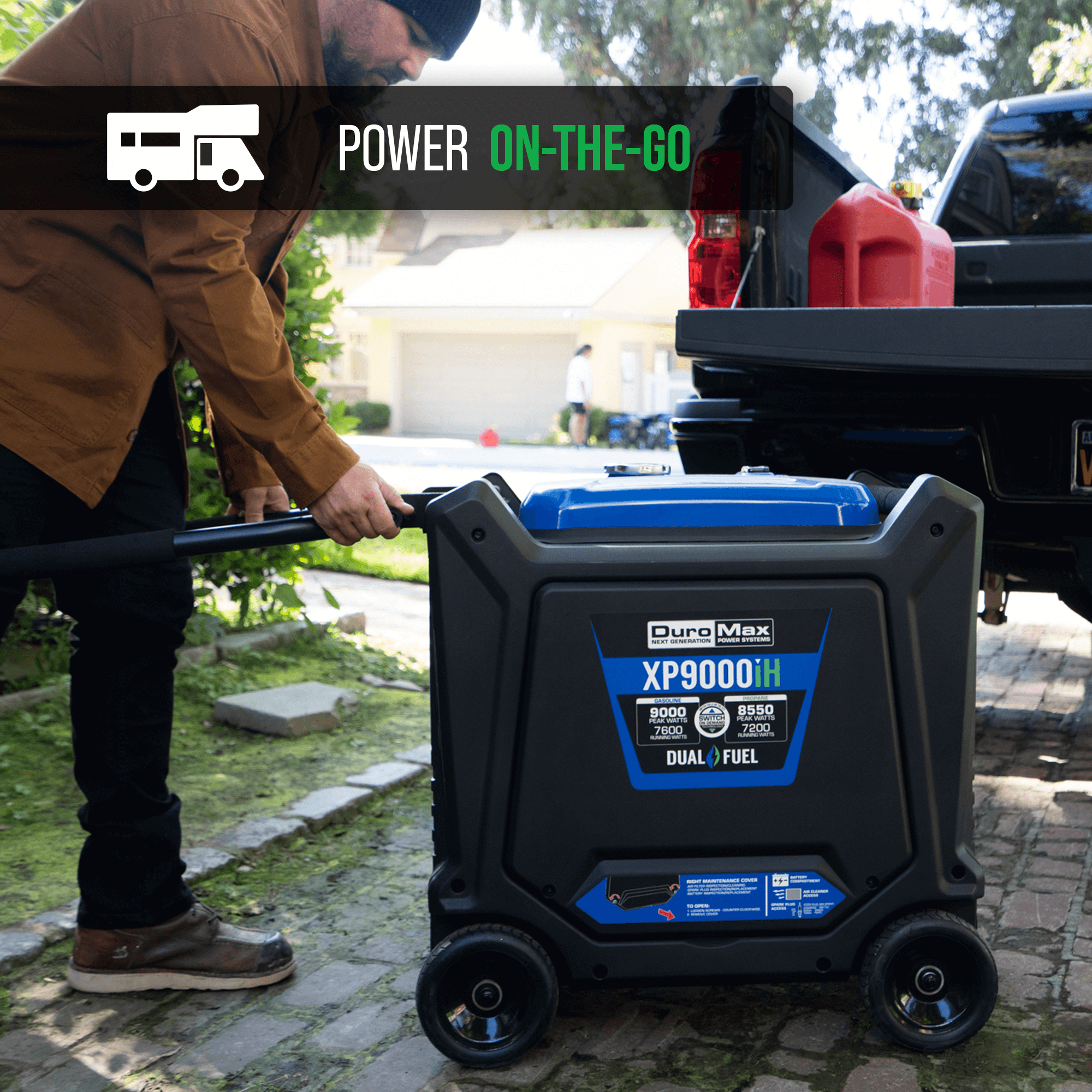 9,000 Watt Dual Fuel Portable Inverter Generator with CO Alert - Reliable Backup Power for Home, Camping & Emergency Use
