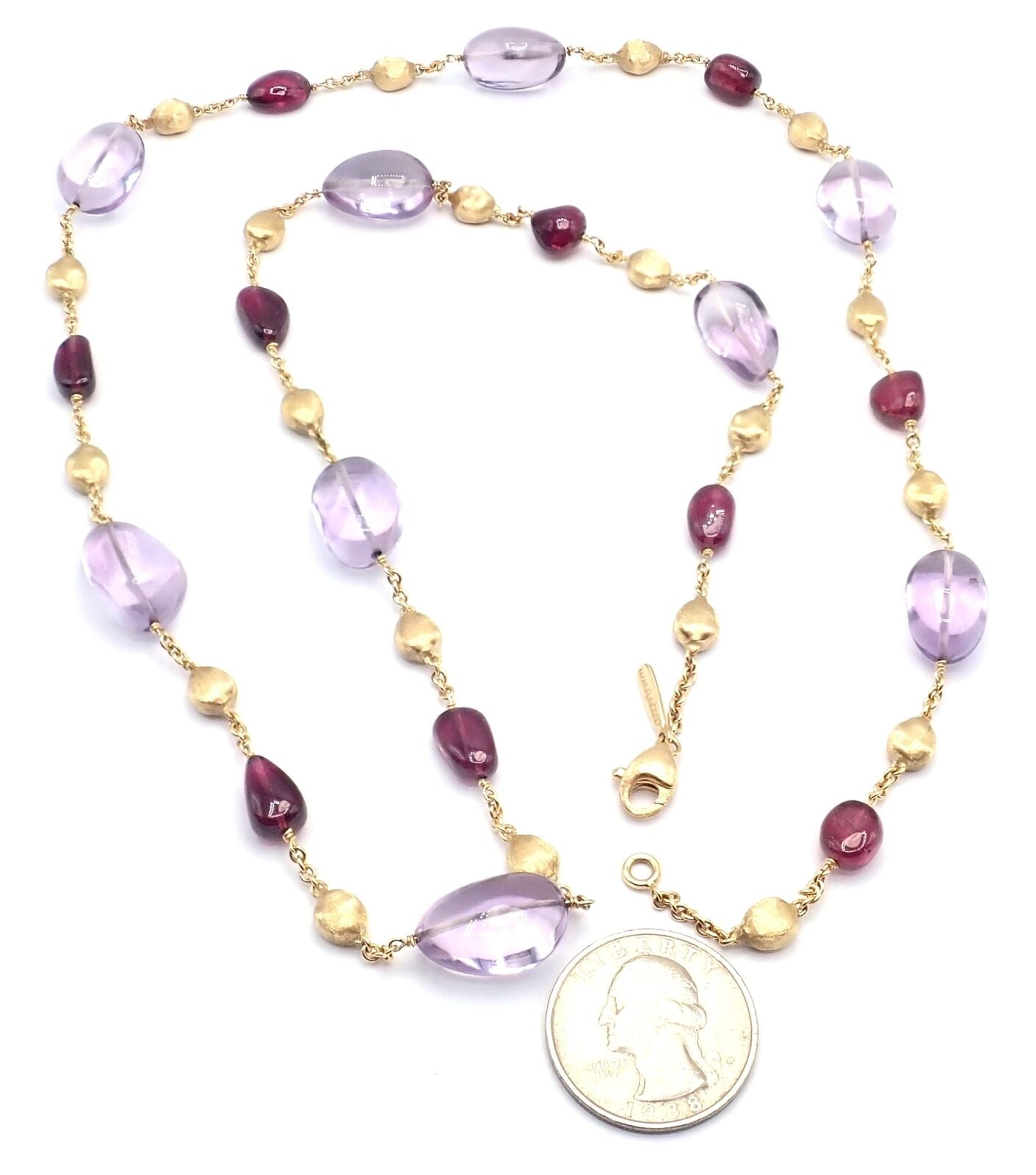 Authentic Marco Bicego 18k Yellow Gold Amethyst Rhodolite Garnet 31