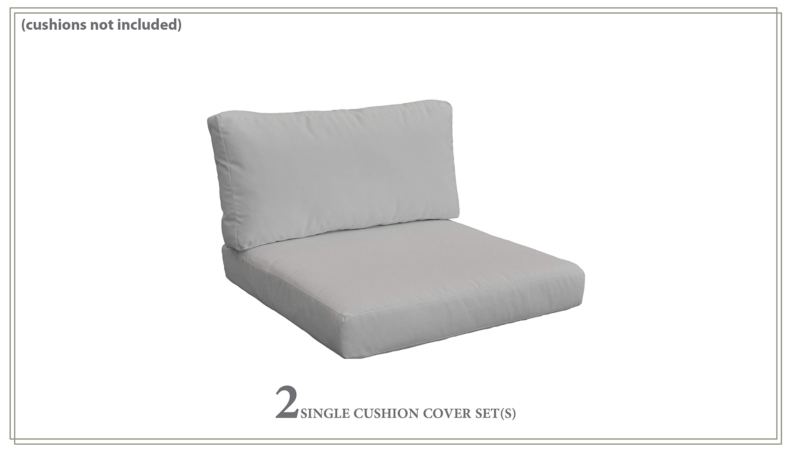 TK Classics Grey Cover Set for MONACO-03a Sofa - Replacement Slipcover Only (No Cushions Included) - Perfect for Living Room, Lounge & Home Decor Refresh