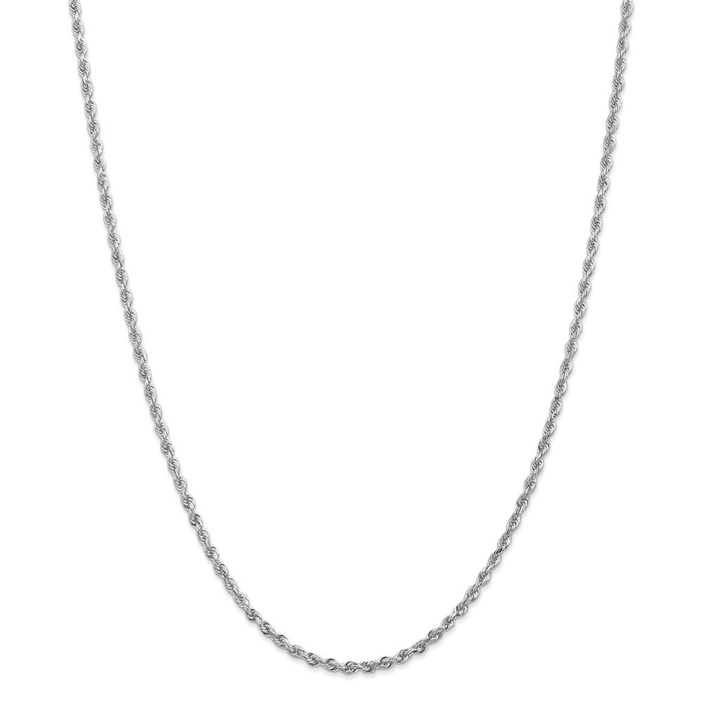 14K White Gold 2.75mm Quadruple Rope Chain Necklace for Men & Women - Diamond2Deal | Elegant Unisex Jewelry for Weddings, Anniversaries & Special Occasions