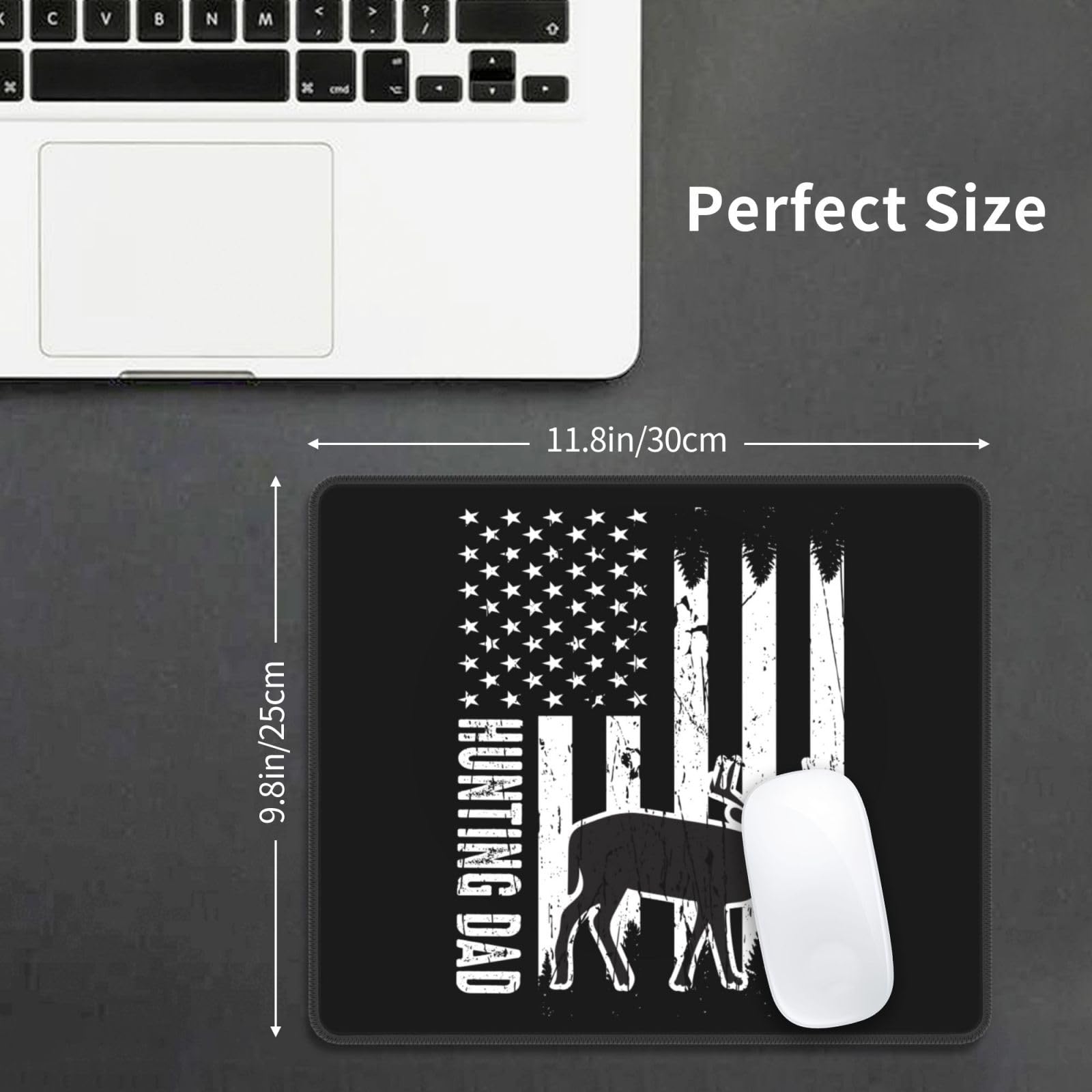 SIYTUAU Hunting Dad USA Flag Mouse Pad - Waterproof Non-Slip Rubber Gaming Mousepad for Laptop & Office (10x12 inches) - Perfect for Gaming, Work, and Patriotic Home/Office Decor