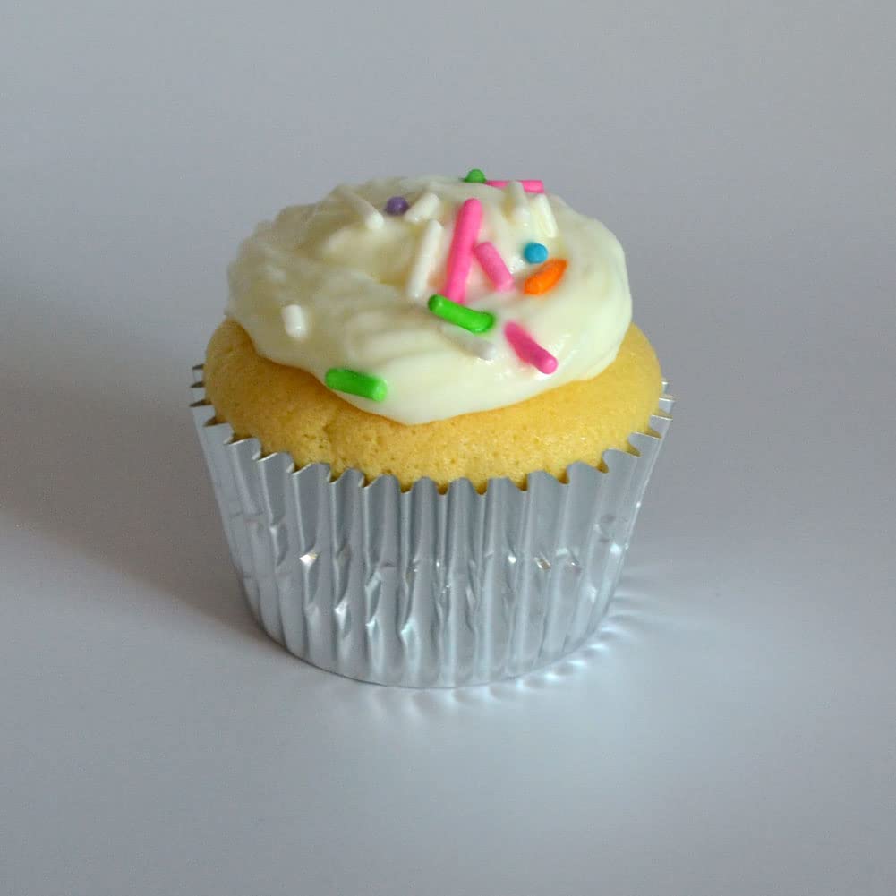Premium Silver Foil Cupcake Liners - 240 Count Mini Baking Cups for Weddings, Birthday Parties, Baby Showers & Holiday Events - Elegant Dessert Decorations for Professional Baking & Home Use