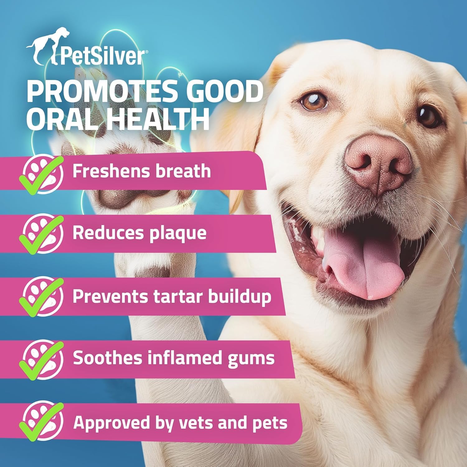 Pet Dental Care Spray for Dogs & Cats - Natural Teeth & Gum Cleaner with Patented Chelated Silver - Reduces Plaque & Tartar Build-Up - Fresh Breath Oral Hygiene Solution - Made in USA - 4oz, 2-Pack - Perfect for Daily Dental Care & Bad Breath Prevention