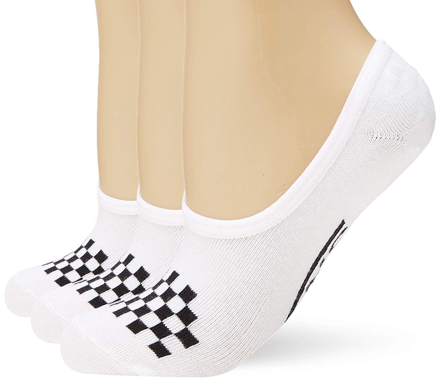 Vans Canoodle Super No-Show Socks White/Black - Low Cut Invisible Socks for Sneakers & Casual Shoes - Perfect for Running, Workouts & Everyday Wear