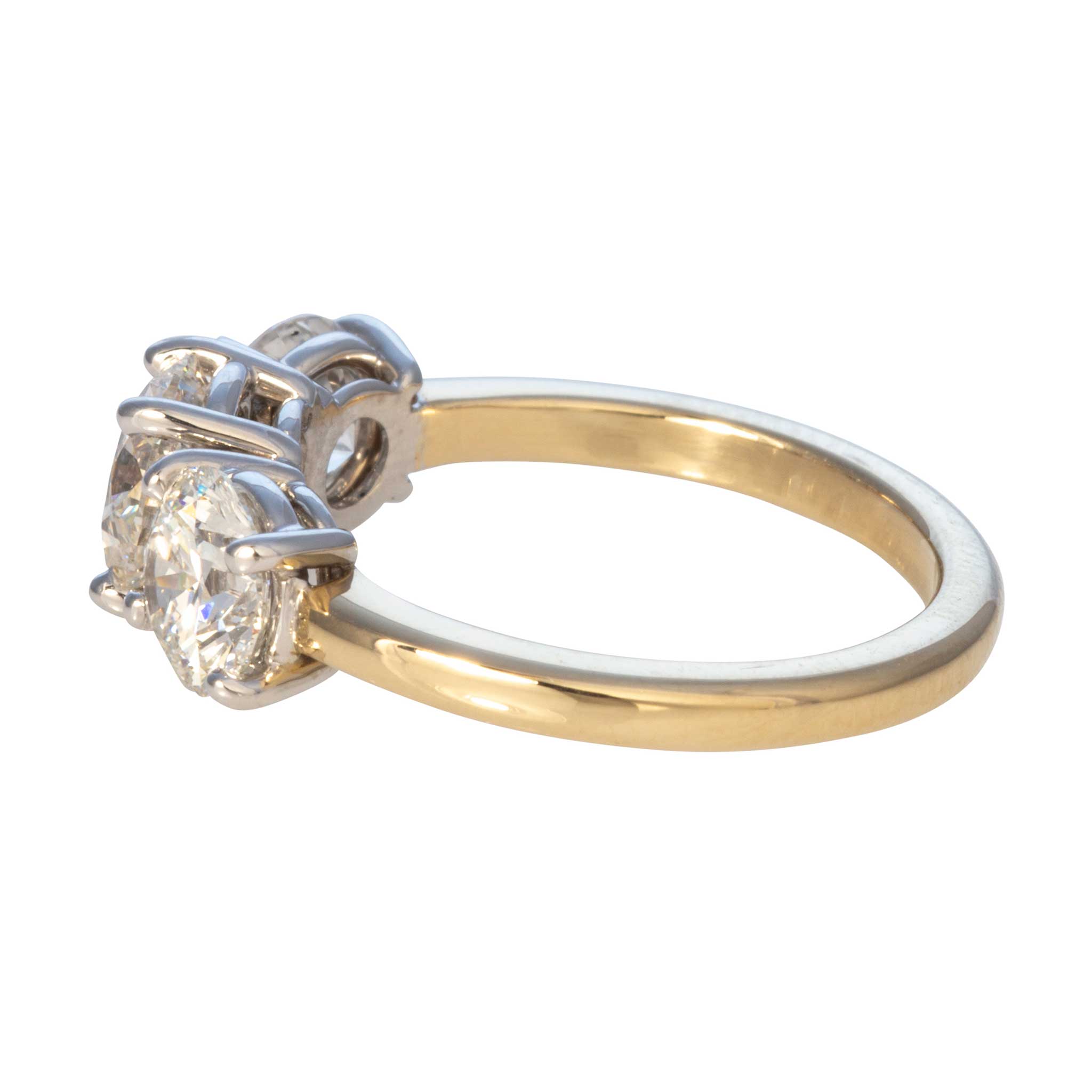 2.64ctw Round Brilliant Cut Diamond Three Stone 14K Gold Engagement Ring for Women - Perfect for Proposals, Anniversaries & Special Occasions
