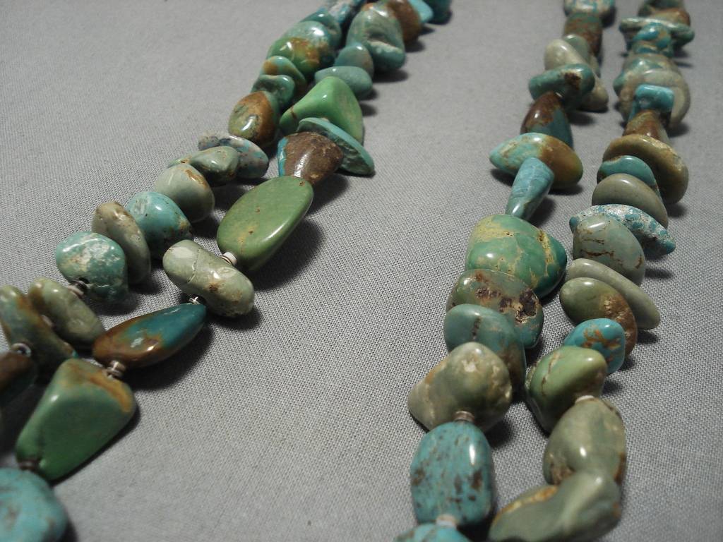 185g Chunky Dunky Vintage Native American Navajo Royston Turquoise Sterling Silver Necklace - Perfect for Boho Fashion, Western Style & Spiritual Jewelry Gifts