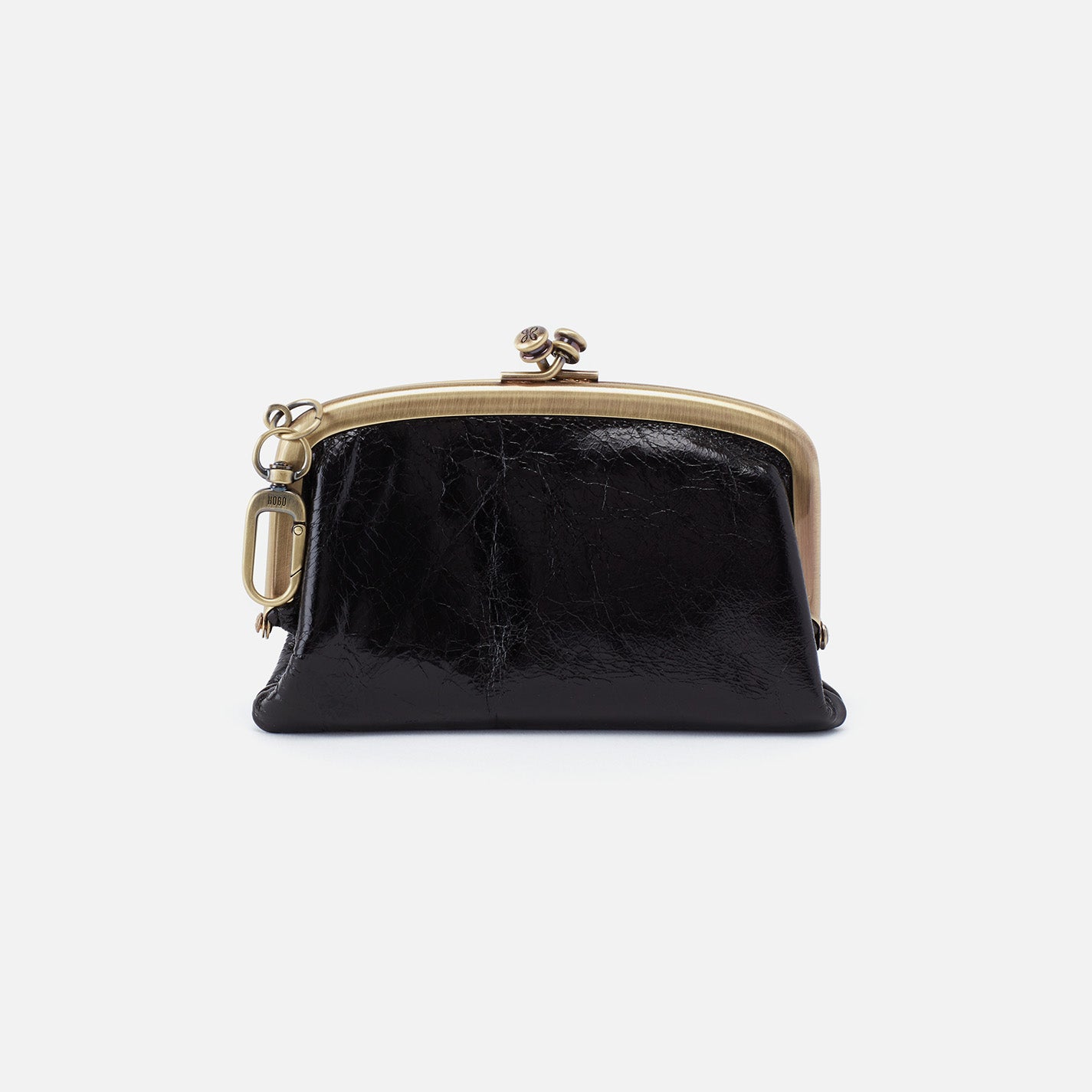 Premium Polished Leather Cheer Frame Pouch - Black | Stylish Organizer for Credit Cards, Cash & Essentials | Perfect for Everyday Use, Travel & Gifting