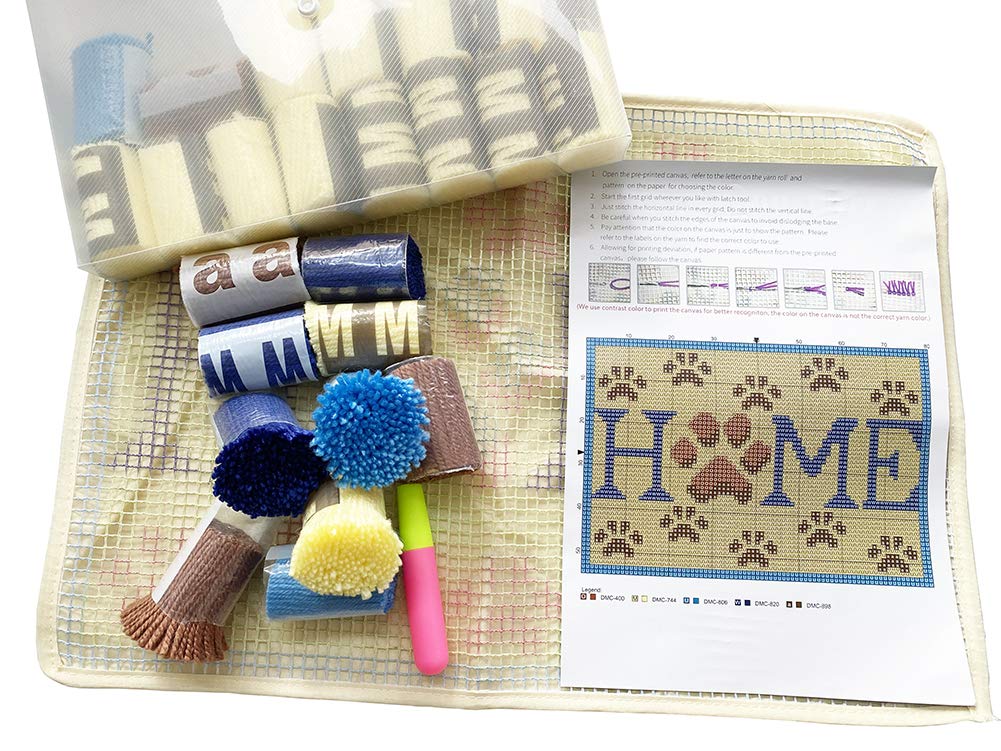 3D Latch Hook Kits for DIY Handmade Rugs - Printed Canvas Christmas Decor Carpet, Embroidery Tapestry & Cross Stitch Kit - Perfect for Home Decor, Gifts & Craft Projects