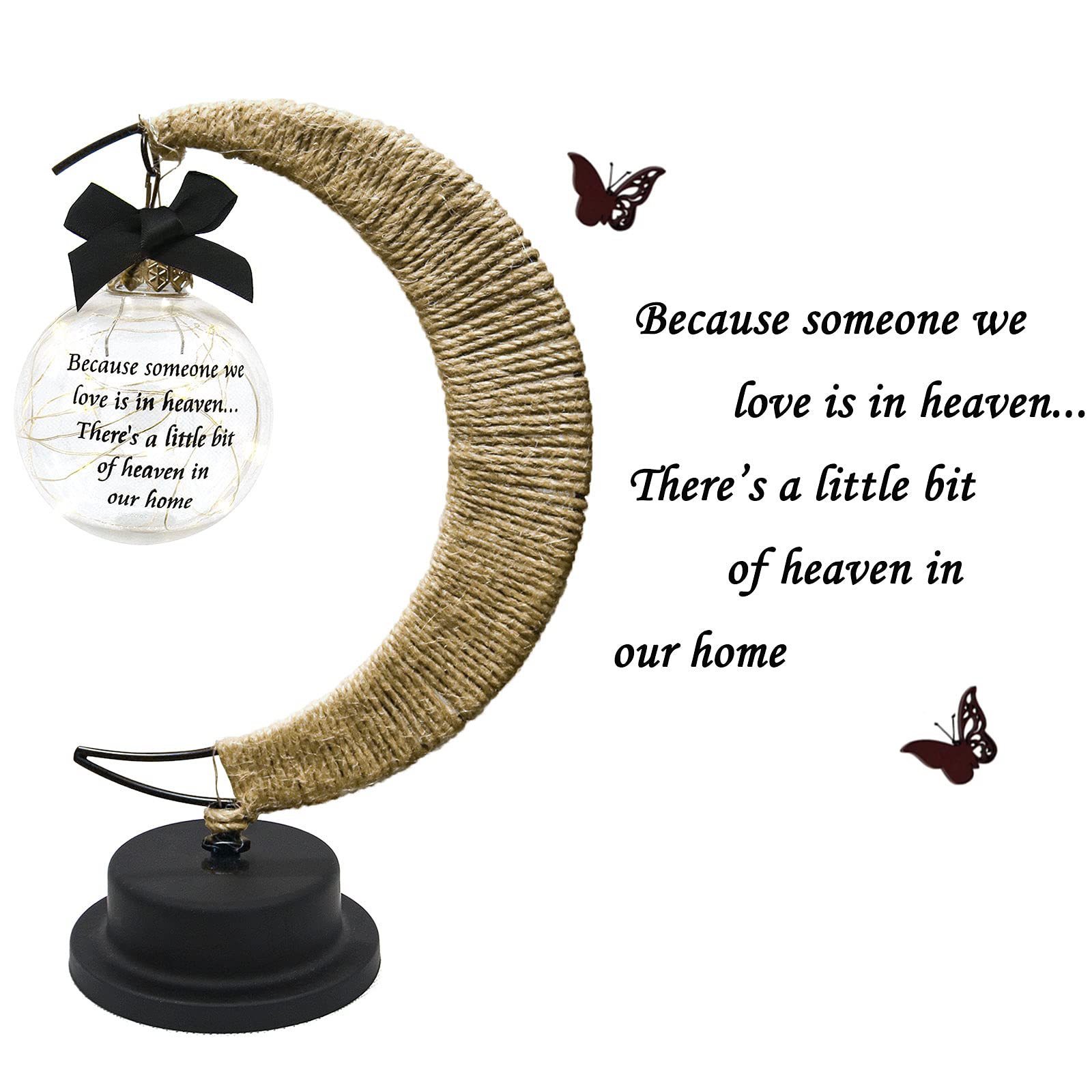 Besoamo Memorial Moon Lamp - Sympathy Gift for Loss of Mother, Father or Loved One | Bereavement, Condolence & Remembrance Gift | Perfect for Bedside, Memorial Display or Comforting Gift