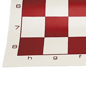 WE Games Travel Tournament Chess Set - 20 Inch Red Roll Up Vinyl Chess Board with 34 Pieces (3.75 Inch King) - Portable Chess Game for Adults & Family - Perfect for Travel, Camping, Picnics & Indoor Game Nights
