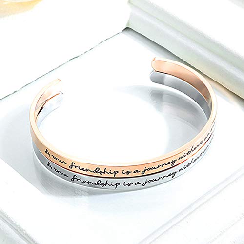 Inspirational Engraved Bracelet for Women - Personalized Motivational Mantra Cuff Bangle Jewelry Gift for Mom, Daughter, Wife | Perfect for Daily Wear, Special Occasions & Thoughtful Gifting