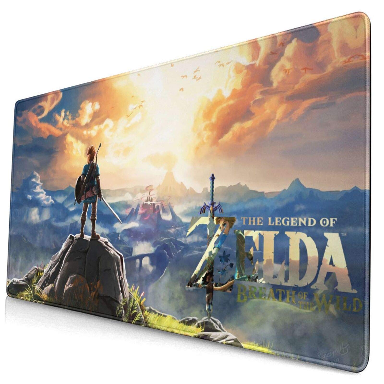 Non-Slip Rectangle Desk Pad (15.8x29.5 Inch) - Large Rubber Base Mouse Pad with Stitched Edges for Office, College & Home Workspace - Perfect for Writing, Typing & Computer Use