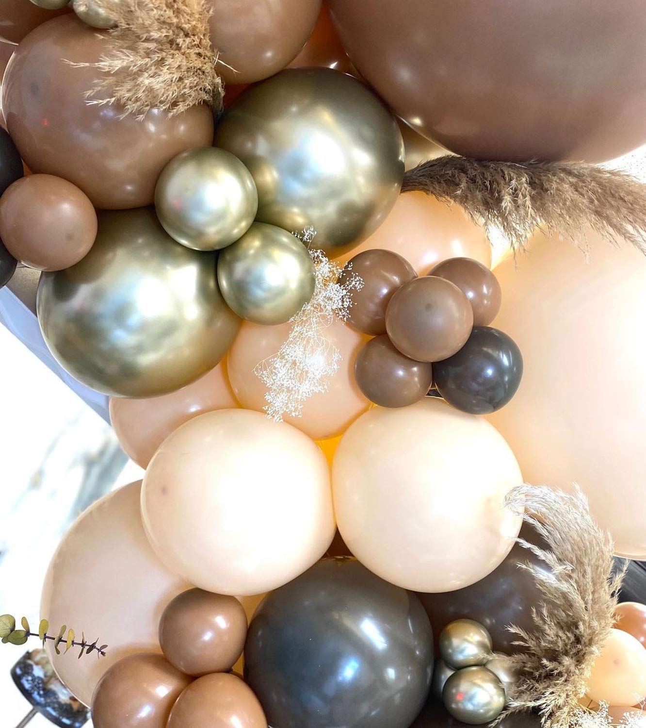 100-Pack Neutral Tan & White Balloon Garland Arch Kit - Rustic Baby Shower, Wedding, Birthday Party Decorations | Perfect for Nursery, Classroom, Graduation & Bridal Shower Backdrop Decor