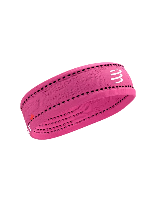 Compressport Unisex Thin Headband On/Off - Sweat-Wicking Sports Headband for Running, Cycling & Workouts - Magenta Color