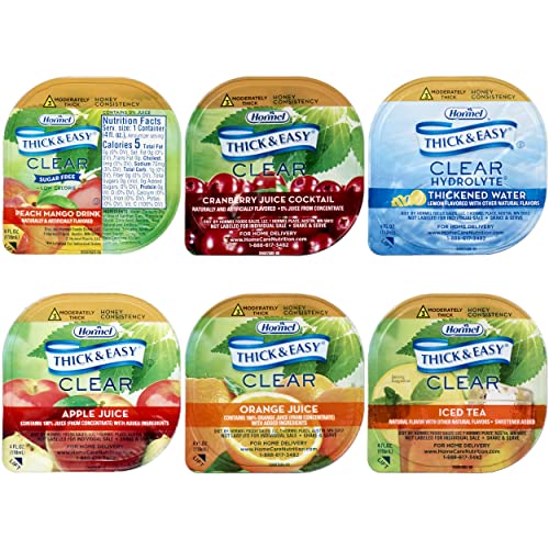 24-Pack 4oz Thickened Drink Cups Variety Set - 6 Unique Flavors (Honey Consistency, Moderately Thick 3) - Perfect for Dysphagia Patients, Elderly Care & Hospital Use