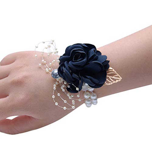 E1-navy Blue Wrist Corsage*2 Pcs
