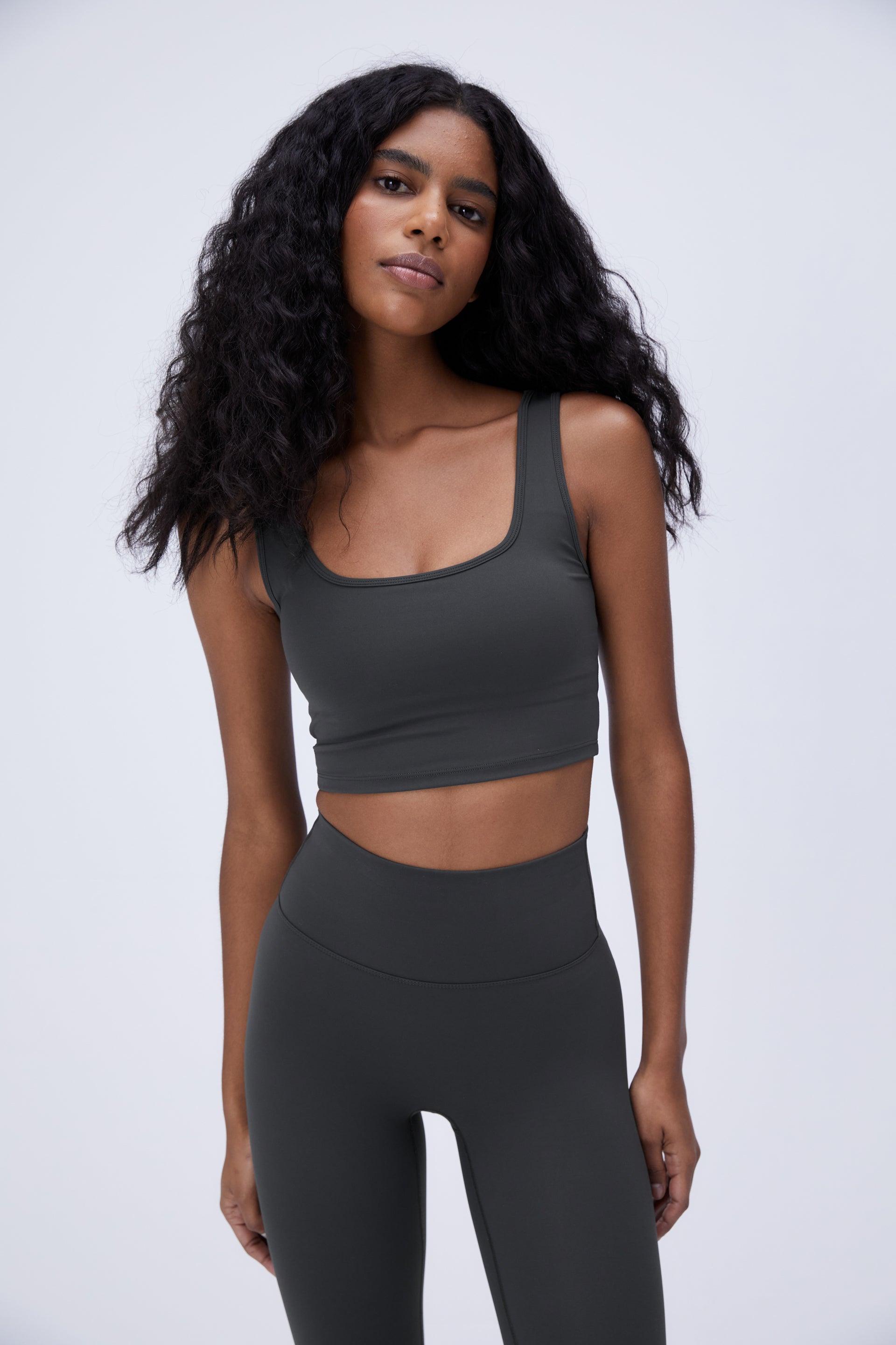 Ultimate Square Neck Bra for Women - Comfortable Wireless Support in Graphite Grey | Perfect for Yoga, Workouts, and Everyday Wear