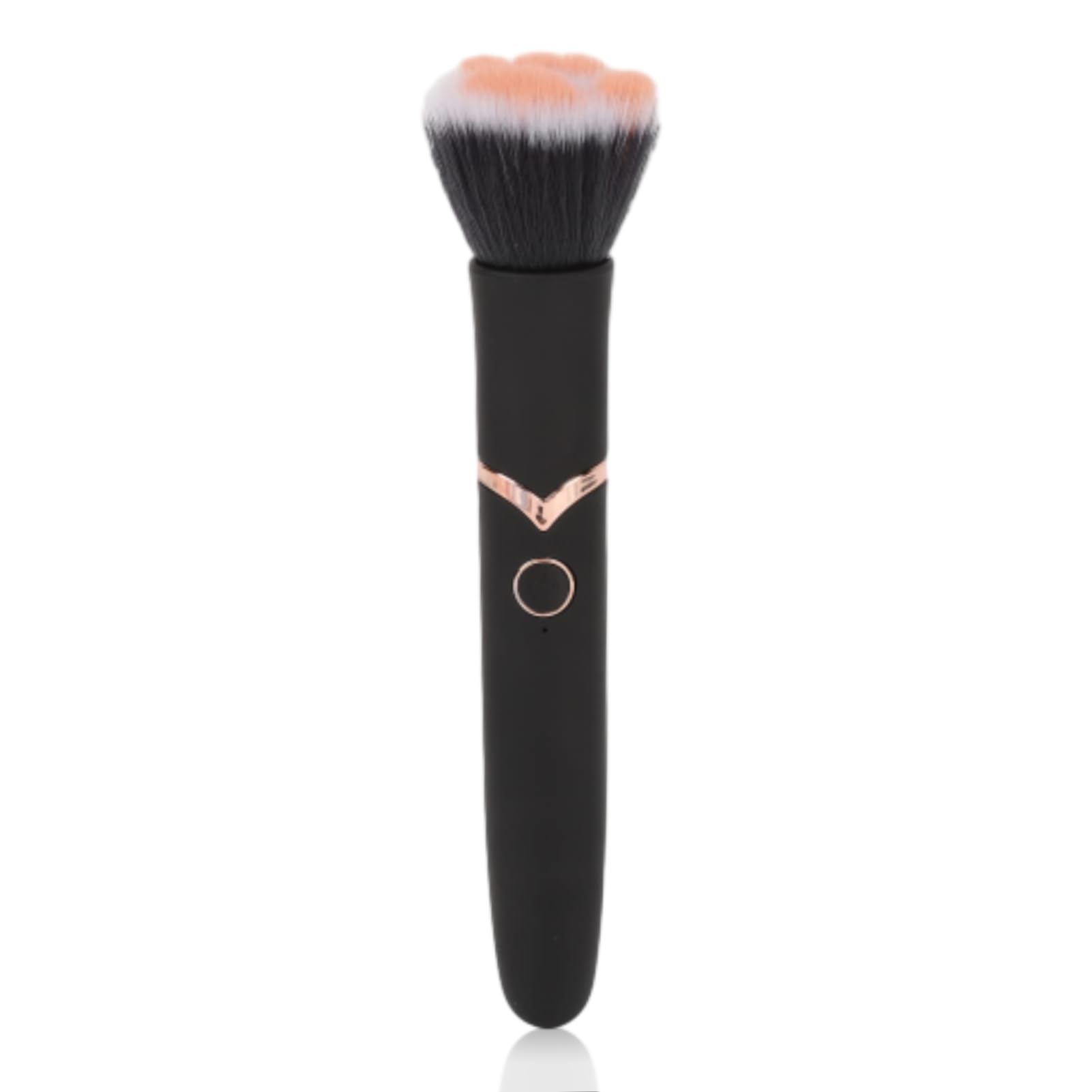 10-Speed Electric Makeup Brush with Vibration - Loose Powder & Contouring Brush for Flawless Airbrush Finish | Professional Makeup Blending & Massage Tool (Black) | Perfect for Daily Makeup, Salon Use & Travel Beauty Routine