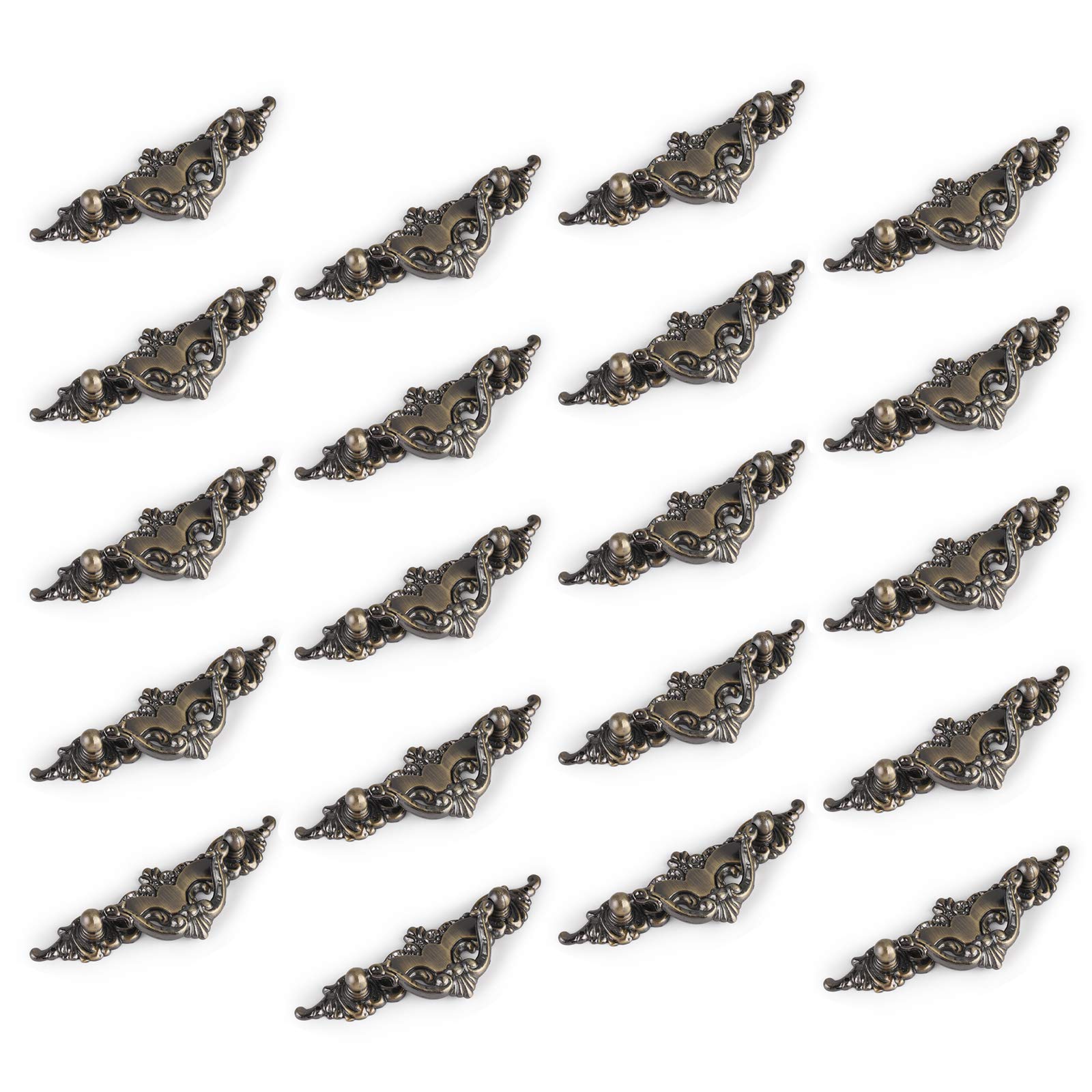 Vintage Antique Bronze Drawer Knobs - 20 Pack Cabinet Pulls Handles for Kitchen, Wardrobe, Bathroom & Bedroom Furniture (2.5