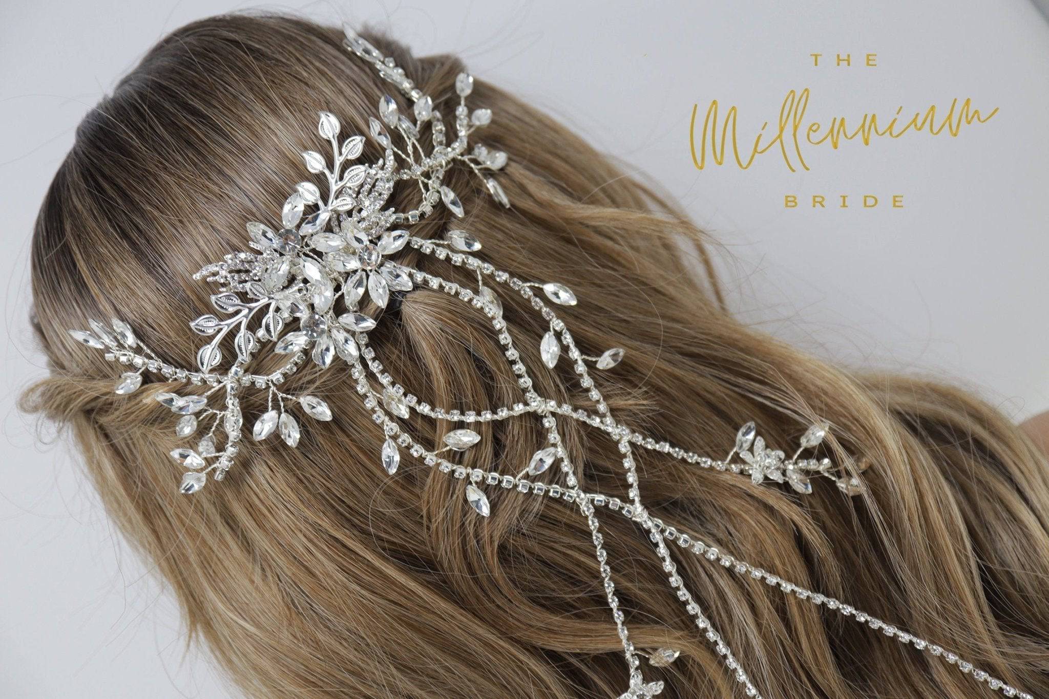 Swarovski Crystal Flower Bridal Hair Comb - Large Wedding Hair Accessory for Brides, Bridesmaids & Prom - Perfect for Weddings, Parties & Special Occasions