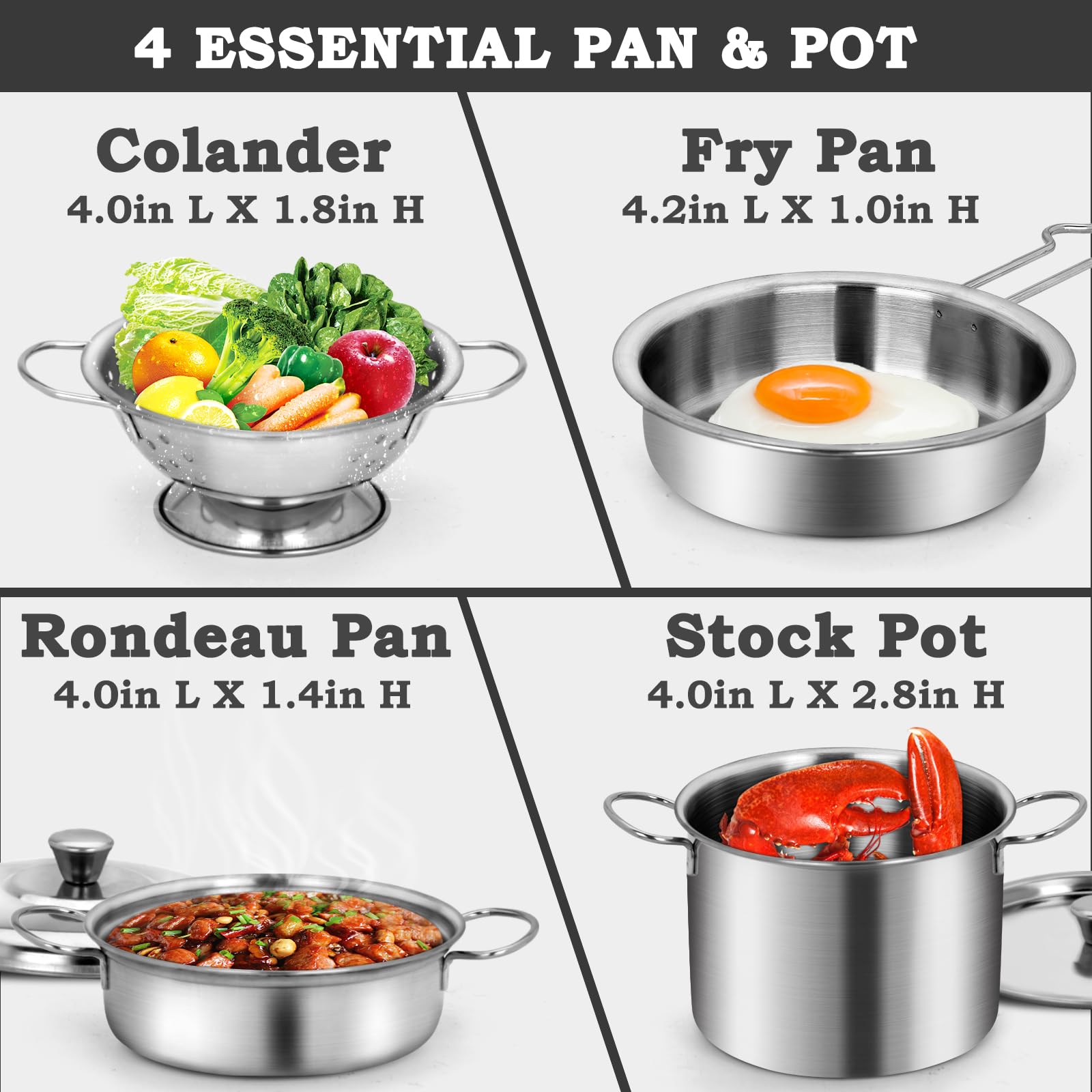 12Pcs Kids Pretend Play Kitchen Set - Stainless Steel Pots & Pans Toy for Toddlers Age 3+ | Educational Cooking Toys for Preschoolers | Perfect for Role Play, Birthday Gifts & Early Learning Development